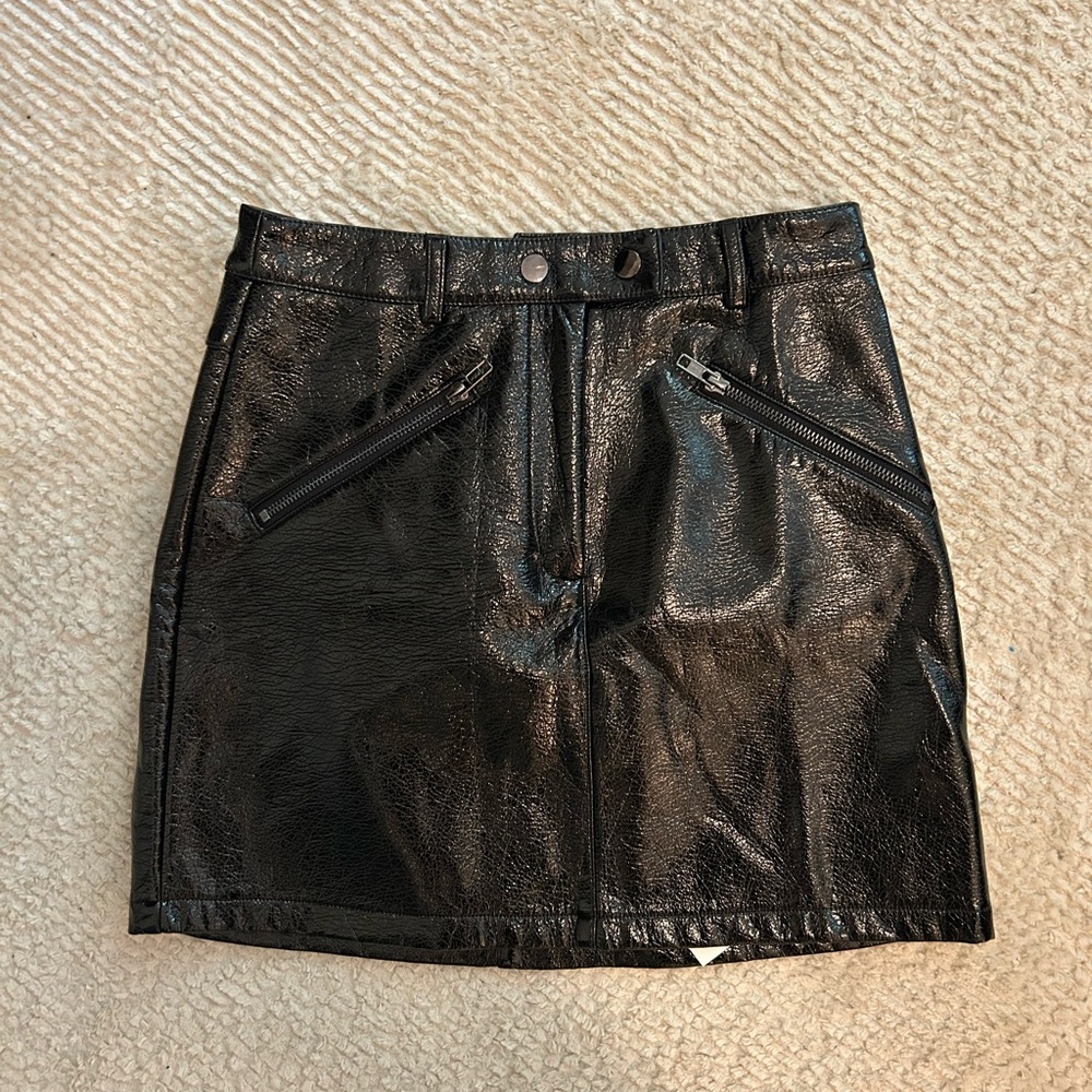 I.AM.GIA Shiny Black Mini Skirt Sz S